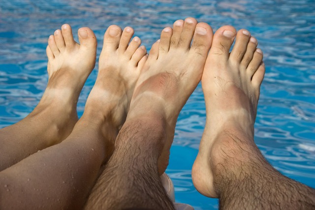 sun burnt feet
